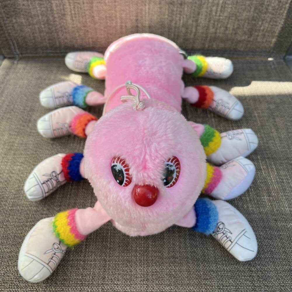 Vintage 1984 Lots-a-lots-a-leggggggs‎ Pink Caterpillar 13" 10 Legs Plush READ